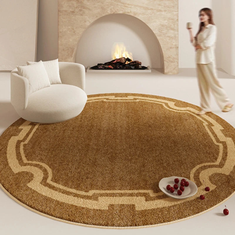 Cream Style Bedroom Decor Carpet Large Area Round Carpets for Living Room Home Thicken Washable Floor Mat Fluffy Soft Lounge Rug