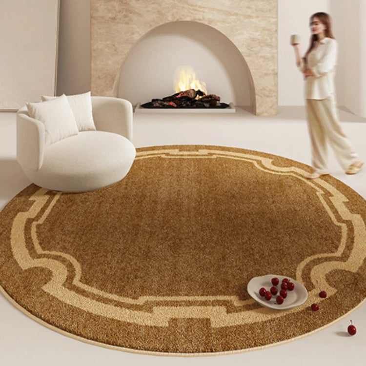 Cream Style Bedroom Decor Carpet Large Area Round Carpets for Living Room Home Thicken Washable Floor Mat Fluffy Soft Lounge Rug