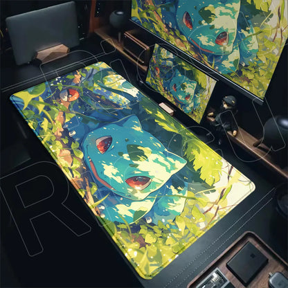 P-pokemon Bulbasaur Mouse Mats Rubber Mousepad Large Anime Gaming Accessories Pad Kawaii Carpet Cabinet Keyboard Office Deskmat