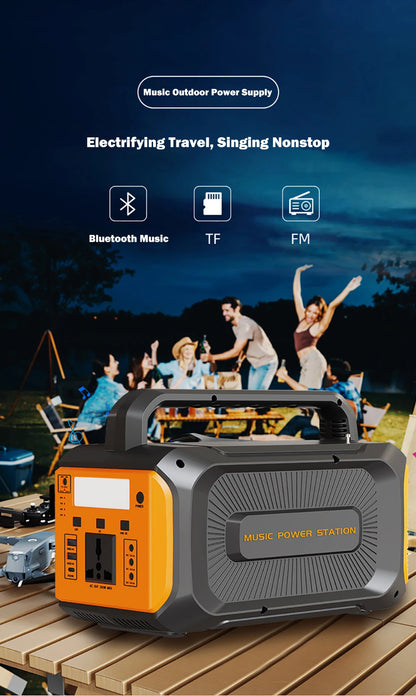 Gaiaray 100W Portable Power Station LiFePO4 Charge Station 76.8Wh Solar Generator With Bluetooth Speaker FM for Camping Travel