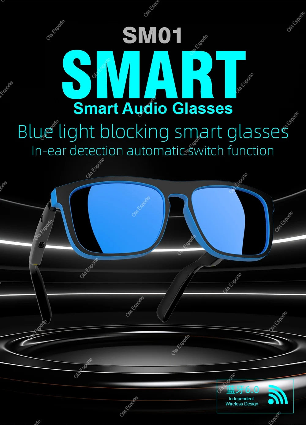 2026 Smart Audio Glasses Touch Open Listening Design Lightweight Ultra Clear Sound Quality Bluetooth Call Waterproof Glasses New