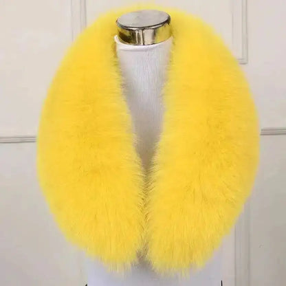 Natural Color Raccoon Fox Real Fur Collar Scarf Genuine Big Size Scarves Warp Shawl Neck Warmer Stole Muffler with Clip Loops #6