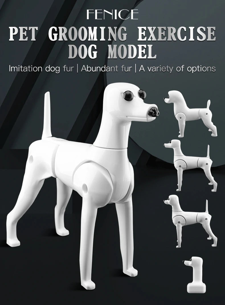 Fenice Pet Simulation Hair Grooming Fake Dog Model Practice Dog Standard Skeleton Model Dog Full Body Fake Hair