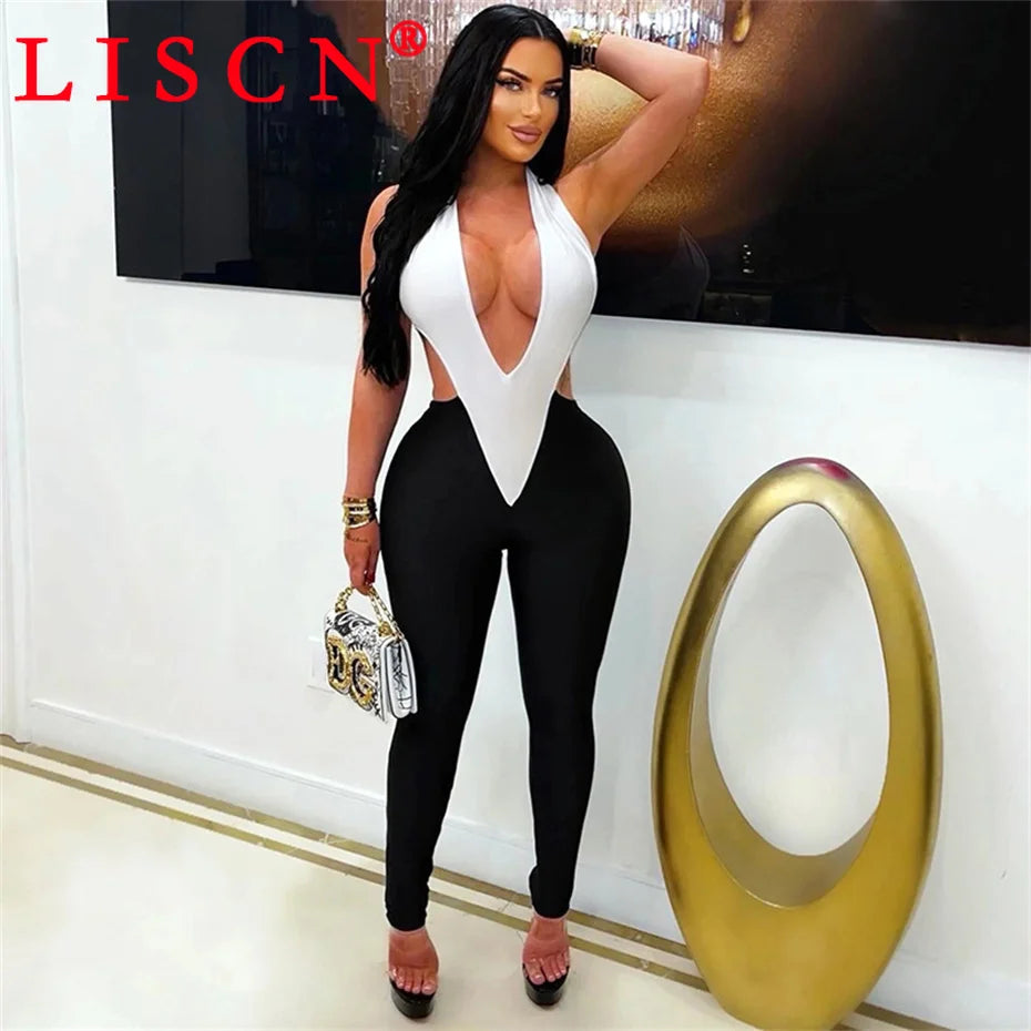 10 Wholesale Rompers Women Sleeveless Halter Lace Up Backless Jumpsuits Sexy Foot-pressing Y2k Fashion Clothing K17113