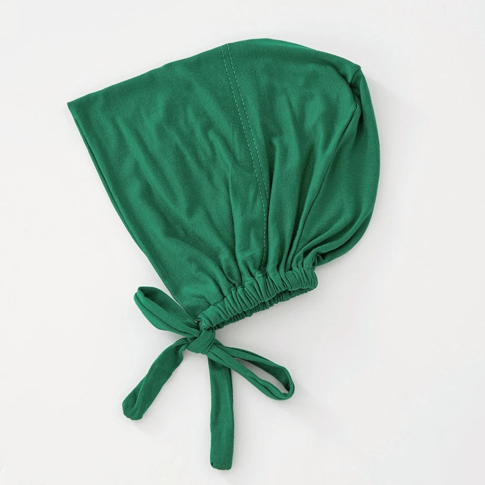 82 Colors Tie-Back Undercaps Fashion Women's Inner Hijab Muslim Cap Bonnet Plain Islamic Cotton Spandex Jersey DEW Underscarf