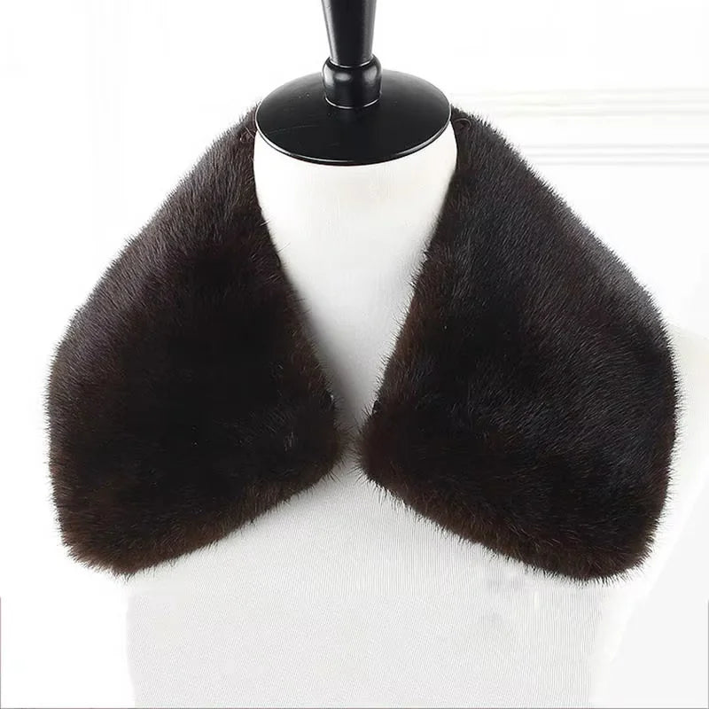 Ms.MinShu Detachable White Black Luxury Real Mink Fur Collar For Men Women Custom Made