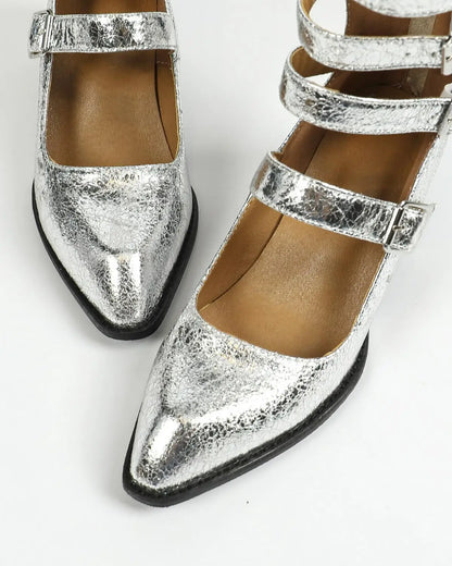Women Summer Boots Retro Design Belt Buckle Roman Cool Boots High Thick Heel Hollow Golden Silvery Black Sandals for Woman