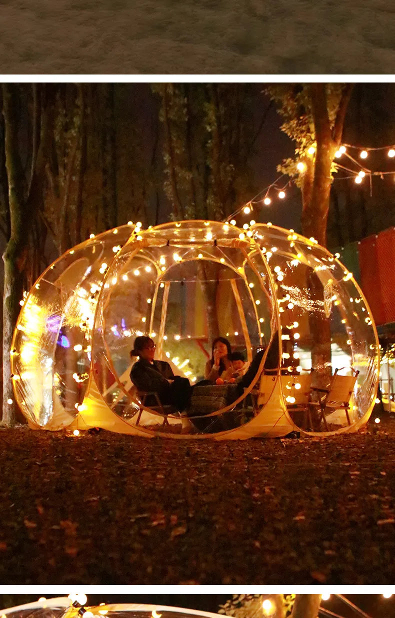 Transparent Bubble Tent for Winter Camping,Insulated Windproof Geodesic Dome Tent with Stargazing Skylight,Outdoor Glamping Tent