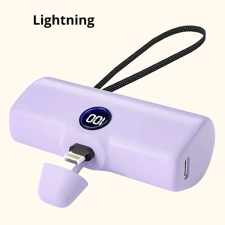 Fast Charging Power Bank Portable Charger External Battery Pack for iPhone Android LED Digital Display 5000mAh Mini Powerbank