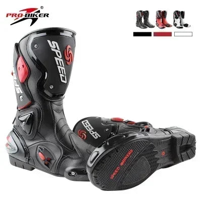 Riding Trider 100% NEW Motorcycle Boots Motocross Leather Long knee-high Shoes white black moto GP dirty bike SIZE 10-45 B1004