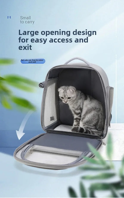 Large Capacity Breathable Mesh Portable Foldable Pet Carrier Backpack for Dog and Cat Outdoor Travel Camping Hiking Supplies