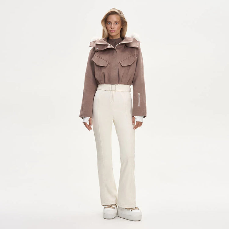 Casual Solid Ski Hoodie Jumpsuits Women Street Full Sleeve Closed Waist Slim Warm Belt Suits Female 2026 Fashion Snow Lady Suit
