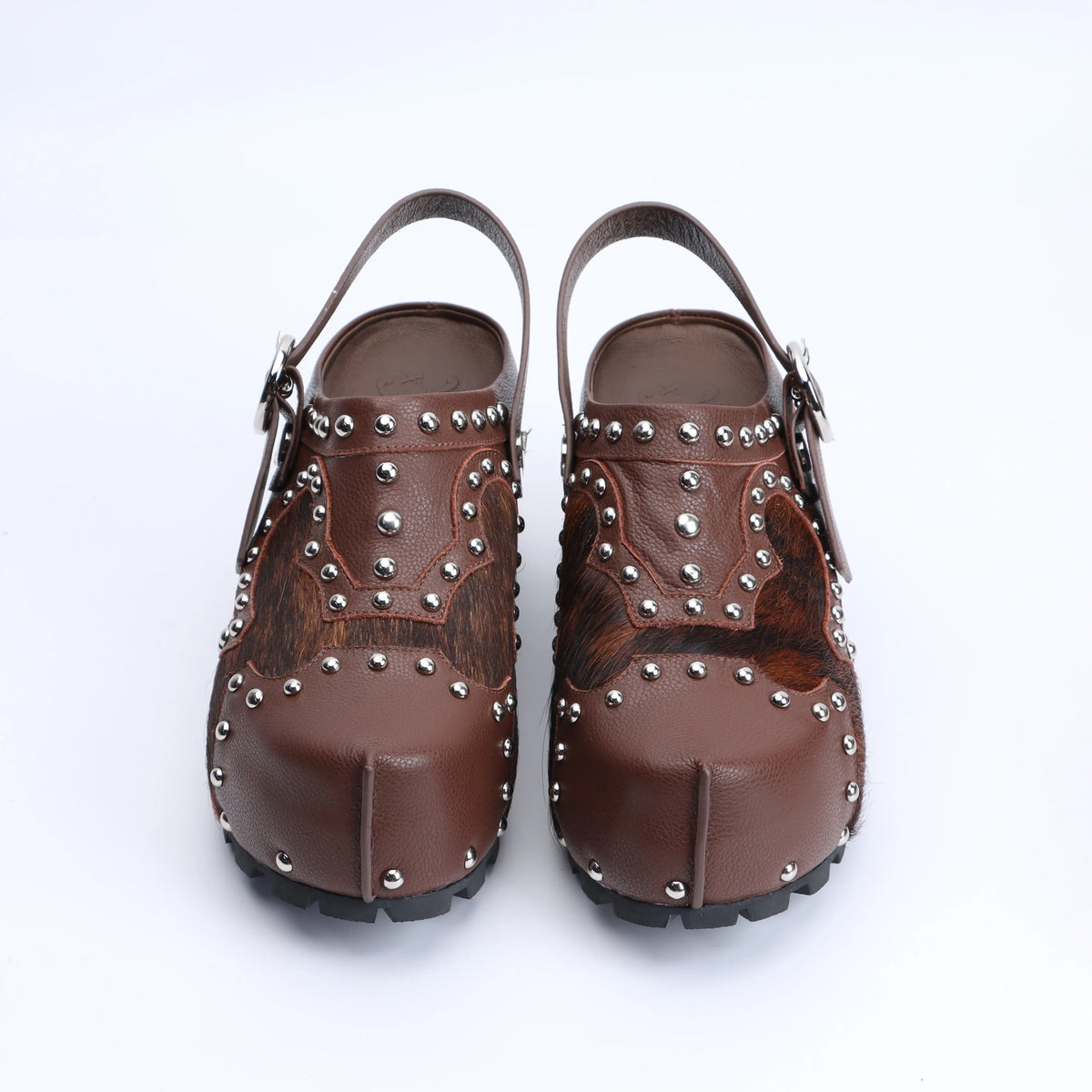 Luxury Designer Mule Sandals for Women,Handmade Lambskin&Cowhide Fur,Rubber Sole,Latex Insole,Adjustable Zipper,Trendy Summer