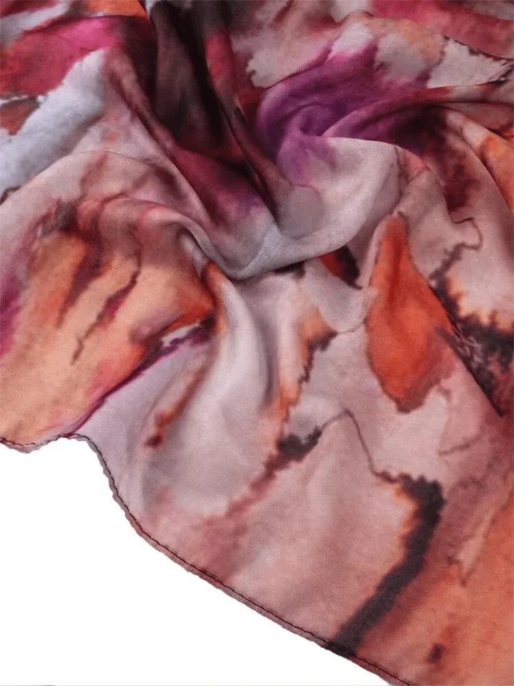 1Pcs Watercolor Print Lady Hijab Women Bohemian Soft Islam Ramadan Muslim Hijabs Foulard Femme Shawl Wrap Scarf Headscarf