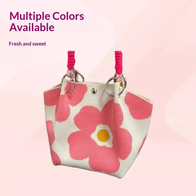 2026 New Versatile Cute Knitted Handbag With 3D Magnetic Snap Handbag Clutch Bag