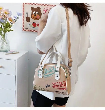 Women Bag Y2K Luxury Designer Handbag Shopping Crossbody Graffiti Purses PU Leather Shoulder Bags for Women