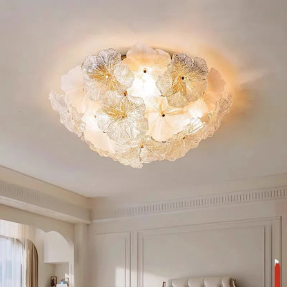 Modern Lustre Glass Flower Led Chandeliers Lighting Living Dining Room Pendant Lights Home Decor Bedroom Hanging Lamp Luminaire