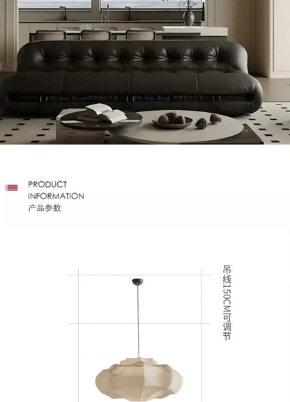 Japanese Wabi-sabi Fabric Art Decorative Pendant Lights LED E27 Silk Hanging Lamps Living/Tea Room Bedroom Restaurant Study Cafe