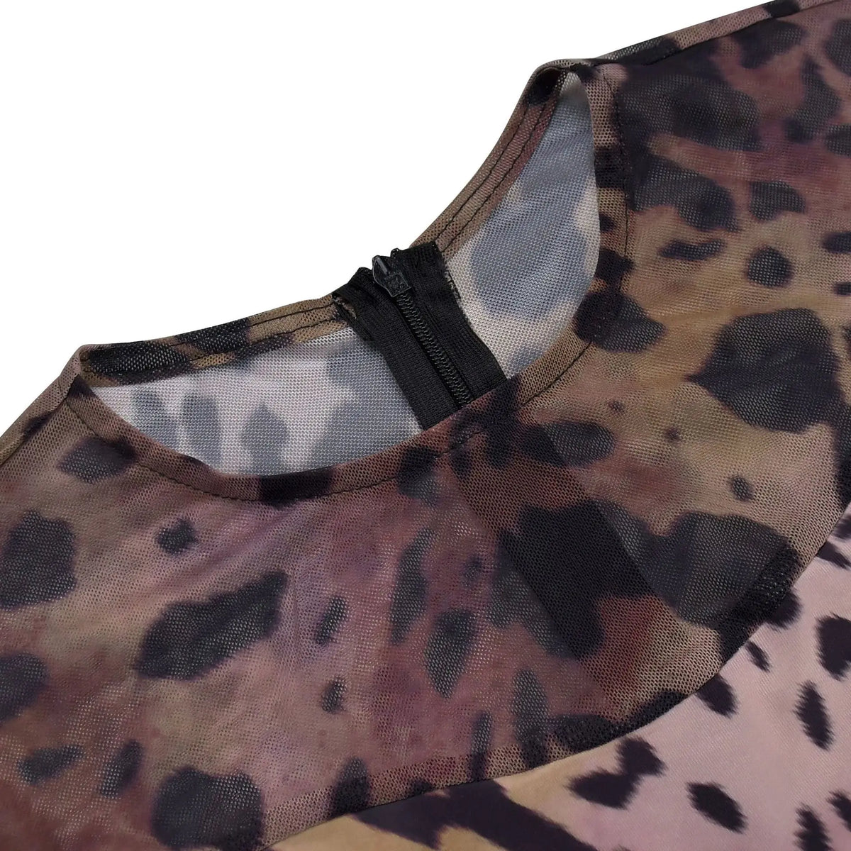 Sexy Bodycon Jumpsuits Women Clothes Leopard Mesh Print Semi Perspective Jump Suit Long Sleeve Bodysuit Nightclub Club Clothes