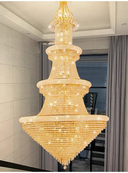 Luxury Crystal Chandeliers Home Decorate Ceiling Chandelier Lustre Duplex Loft Pendant Lights for Living Dining Room Żyrandol