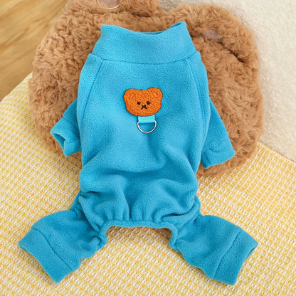 Fleece Dog Jumpsuit Pajamas Winter Dog Clothes Turtleneck Hoodie Costume Long Sleeve Bodysuit Pet Overalls Tracksuit Chiwawa XXL