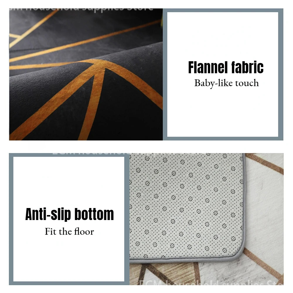European Style Luxury Large Rugs for Living Room Black Gold Parlor Sofa Carpet Non-slip Easy Cleaning Soft Rug Coffee Tables Mat