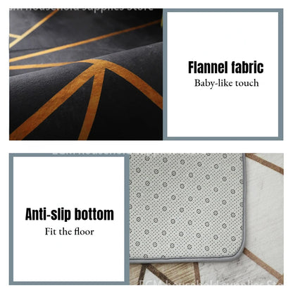 European Style Luxury Large Rugs for Living Room Black Gold Parlor Sofa Carpet Non-slip Easy Cleaning Soft Rug Coffee Tables Mat
