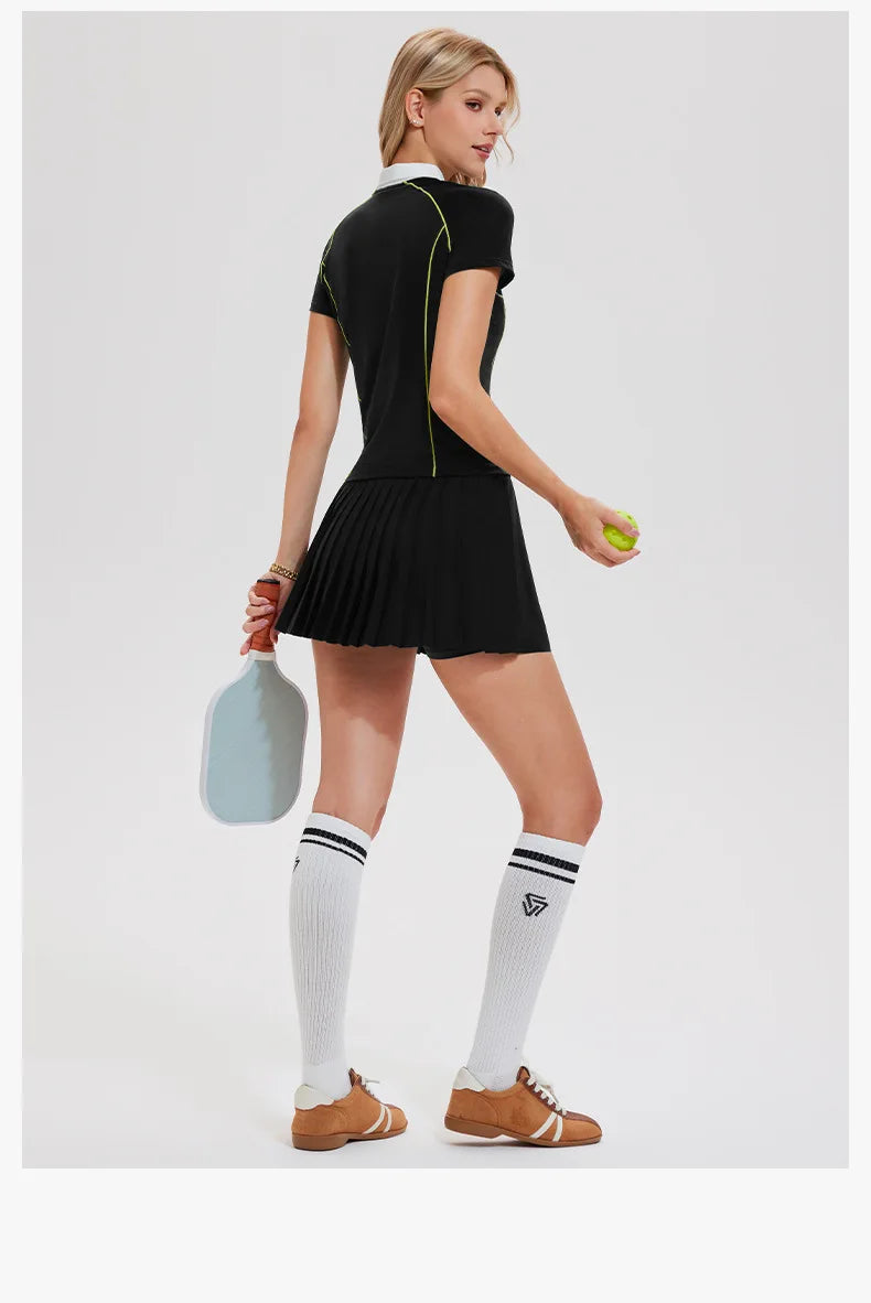 WESTSHAN EU US Size Women A-Line High-Waisted Safty Shorts Pleated Skirt Pickball Tennis Jogger Badminton Golf Sports Skirt