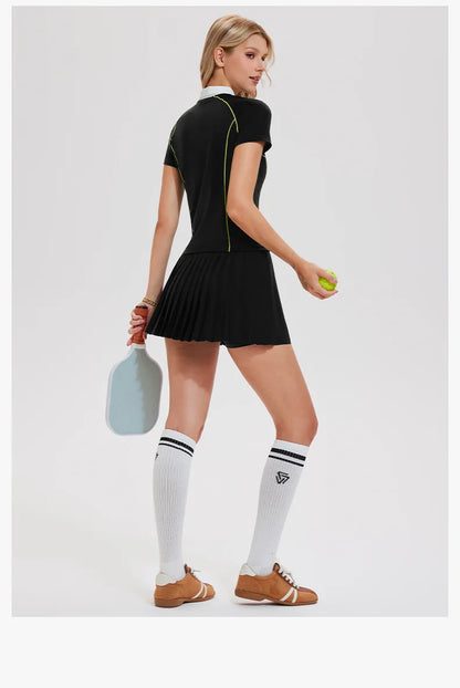 WESTSHAN EU US Size Women A-Line High-Waisted Safty Shorts Pleated Skirt Pickball Tennis Jogger Badminton Golf Sports Skirt
