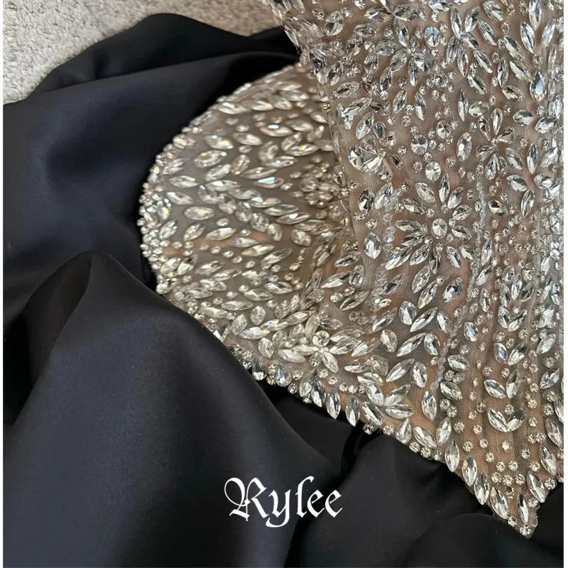 Rylee Sweetheart Neck Prom Dresses Rhinestones Mini Customized Evening Woman Dresses Gorgeous Sleeveless vestidos de gala 2026