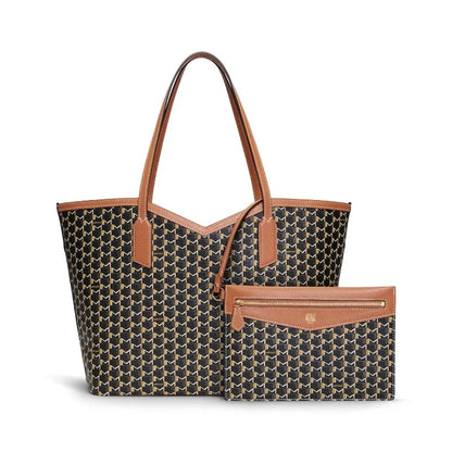 Luxury Brand Tote Bag Woman Classic Monogram Print Coated Canvas Handbag Large Capacity Shoulder Bag With Removable Zipped Pouch