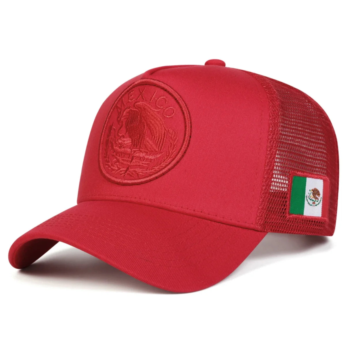 Unisex Mexican Flag Embroidery Baseball Net Caps Adjustable Casual Hats Spring and Summer Outdoor Sunscreen Hat