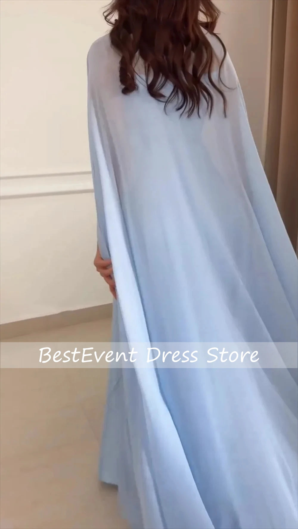 Customized Boat Collar Blue Beading A-line Strapless Floor Length Dresses Bespoke Occasion Bridal Dresses Exquisite High Quality