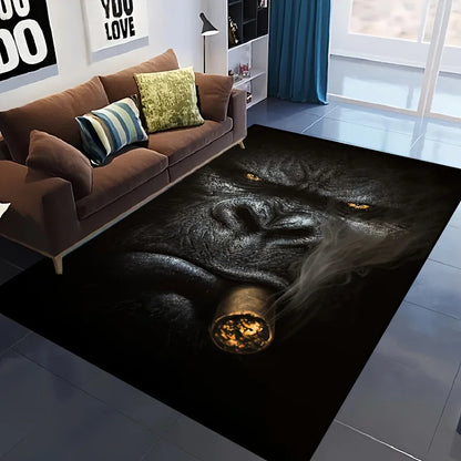 Chimpanzee Print Waterproof Doormat, Non-Slip Machine Washable Rug for Indoor Outdoor Multi-Room Home Decor
