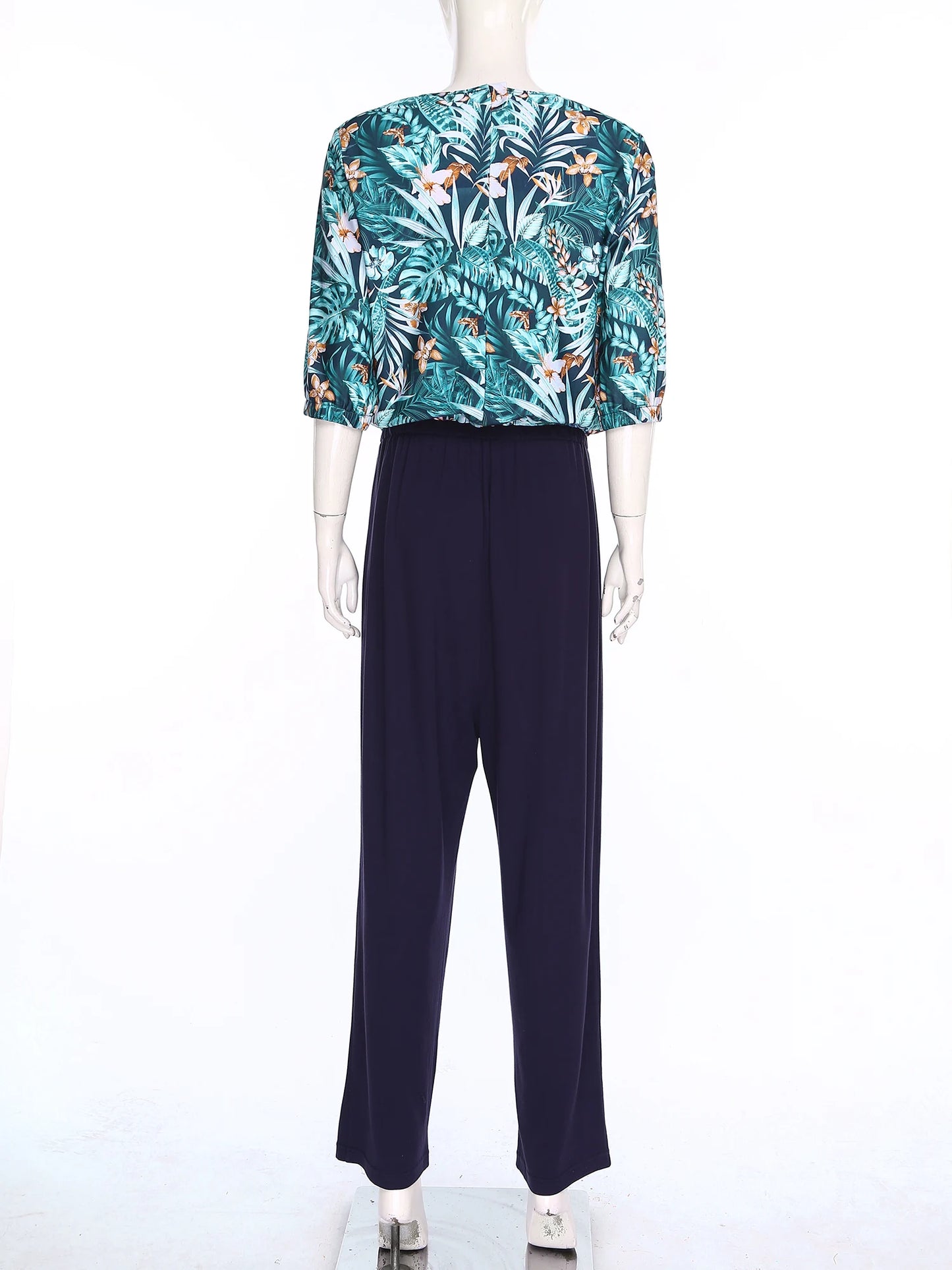 Women's Elderly Anti-Strip Adaptive Jumpsuit Back Legs Zip Long Sleeve Long Pants Nursing Rompers for Special Needs Disabilities