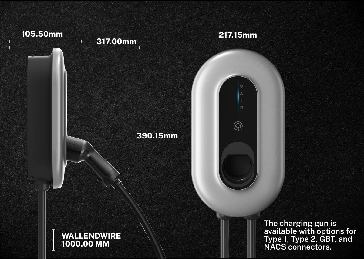 New Commercial Wall-mounted EV Charger Station SAE J1772 Type1 11.5kW Home Fast Charging TUV CE Certified