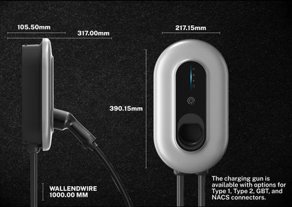 New Commercial Wall-mounted EV Charger Station SAE J1772 Type1 11.5kW Home Fast Charging TUV CE Certified