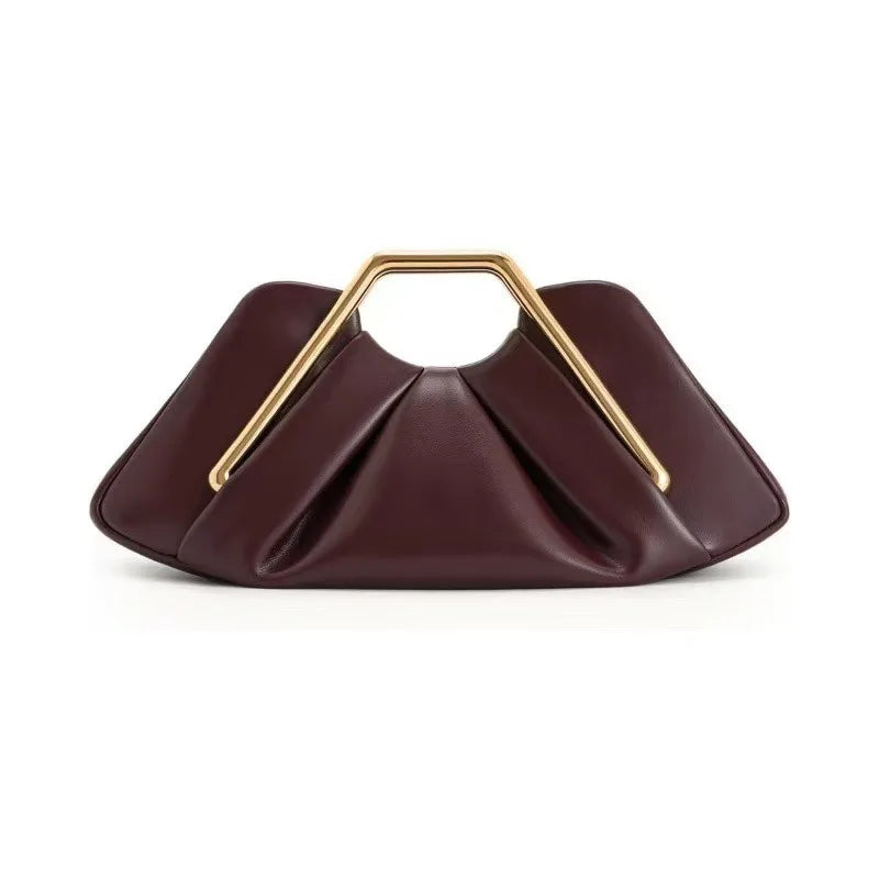 Cross-border New Soft Leather Cloud Bag Niche Pleated Luxury Dinner  Versatile Women Underarm Shoulder Crossbody Daily Handbag