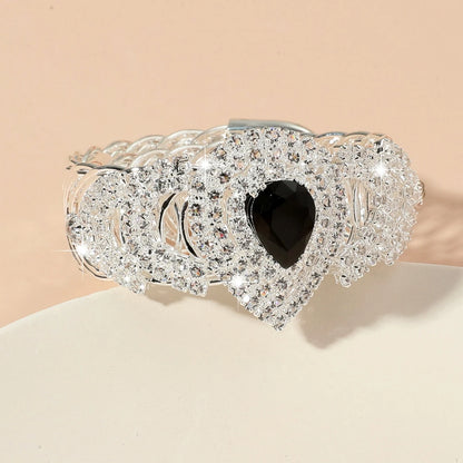1pcs gorgeous metal full diamond spring open bracelet Eid al-Adha party gift wedding daily fashion decoration jewelry