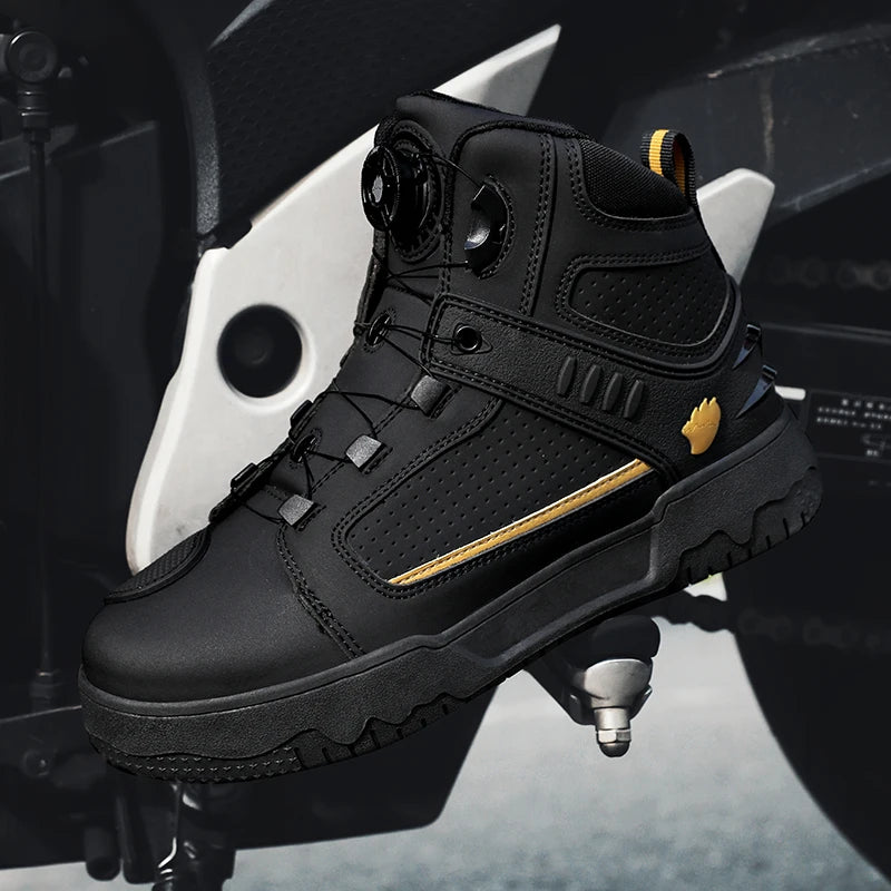 Motorcycle Riding Men Boots Waterproof Motocross Cycling Shoes Off-Road Motorbike Racing Anti-drop Breathable Equipment Soft
