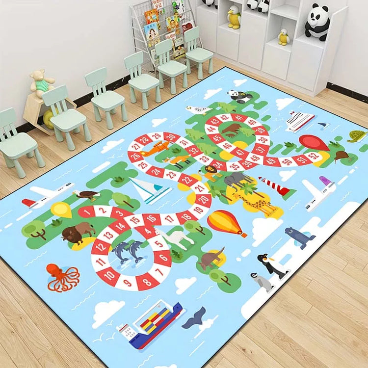 15 Size Snakes and Ladders Game Pattern Rug Carpets for Bedroom Living Room Mat Creative Door Mat Dressing Room Rugs Play Mats