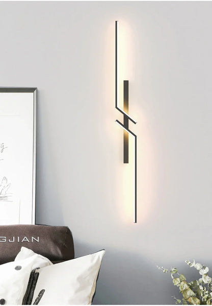 LED Wall Light Modern Minimalist Strip Lighting for Bedroom Bedside Living Room TV Backlight Sofa Decor Wall Sconce Ambient Lamp