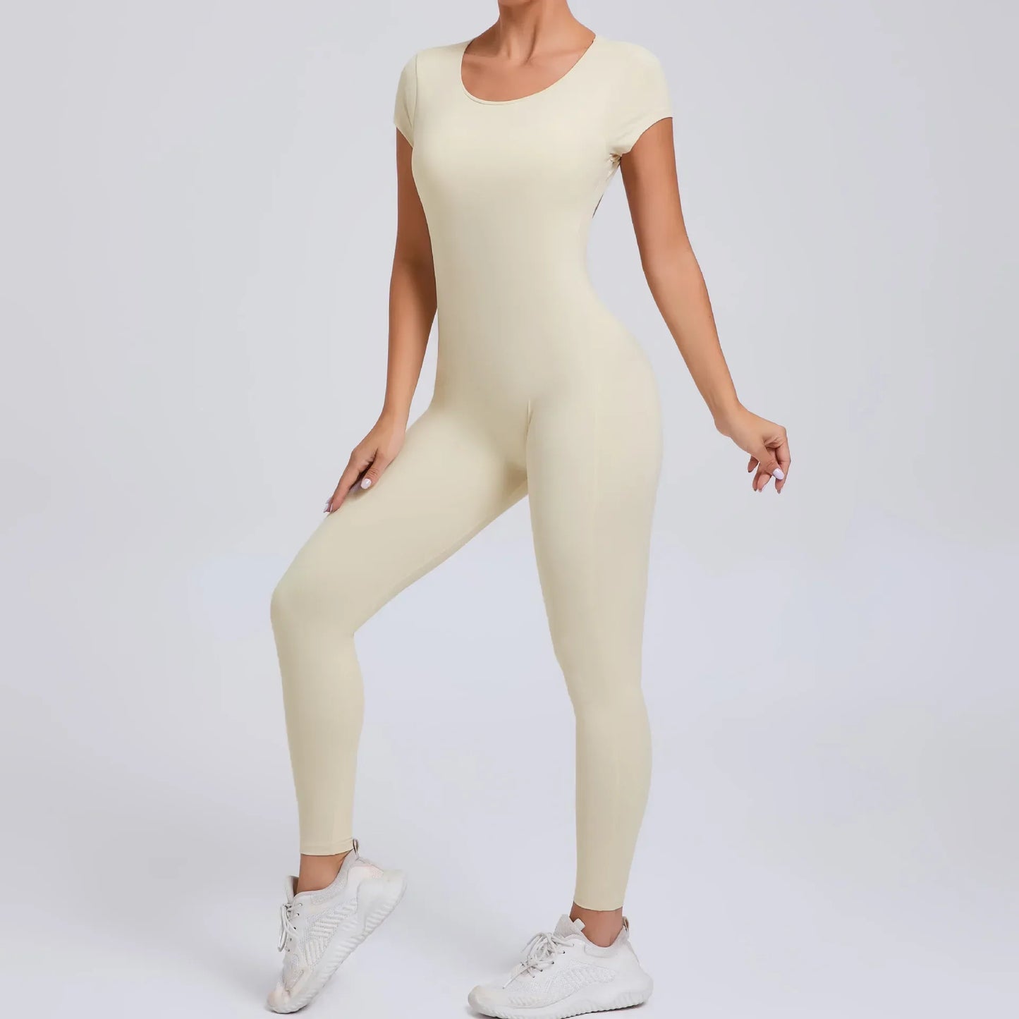 Sports Jumpsuit Woman Gym Sexy Long Jumpsuits One Pieces Fitness Overalls Yoga Sportswear Black Body Women Clothes Short Sleeve