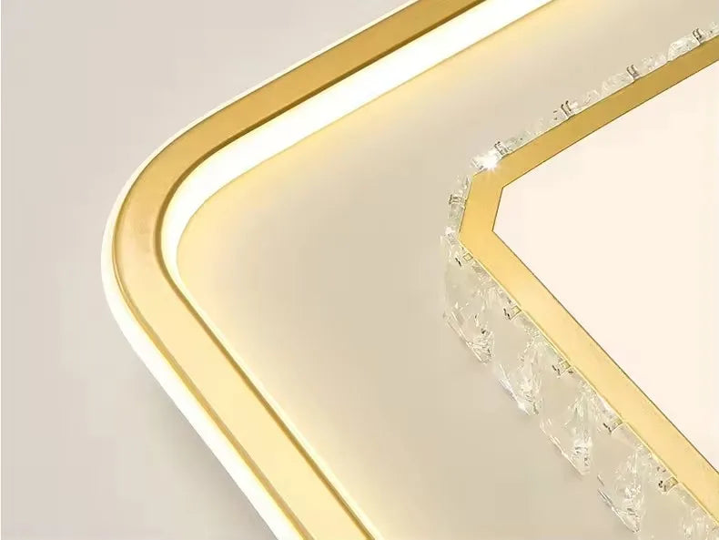 Luxury Living Room Lights Lustre Home Decoration LED Ceiling Lamp Modern Square Acrylic Gold Hall Bedroom Dining Room Fixtures