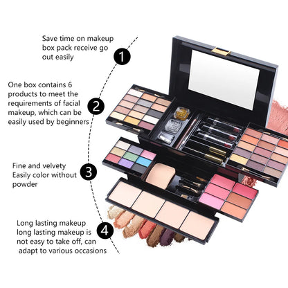 Professional Makeup Set Box Matte Glitter Eyeshadow Foundation Powder Kit Blush Women Multi-functional Palette Cosmetic Case