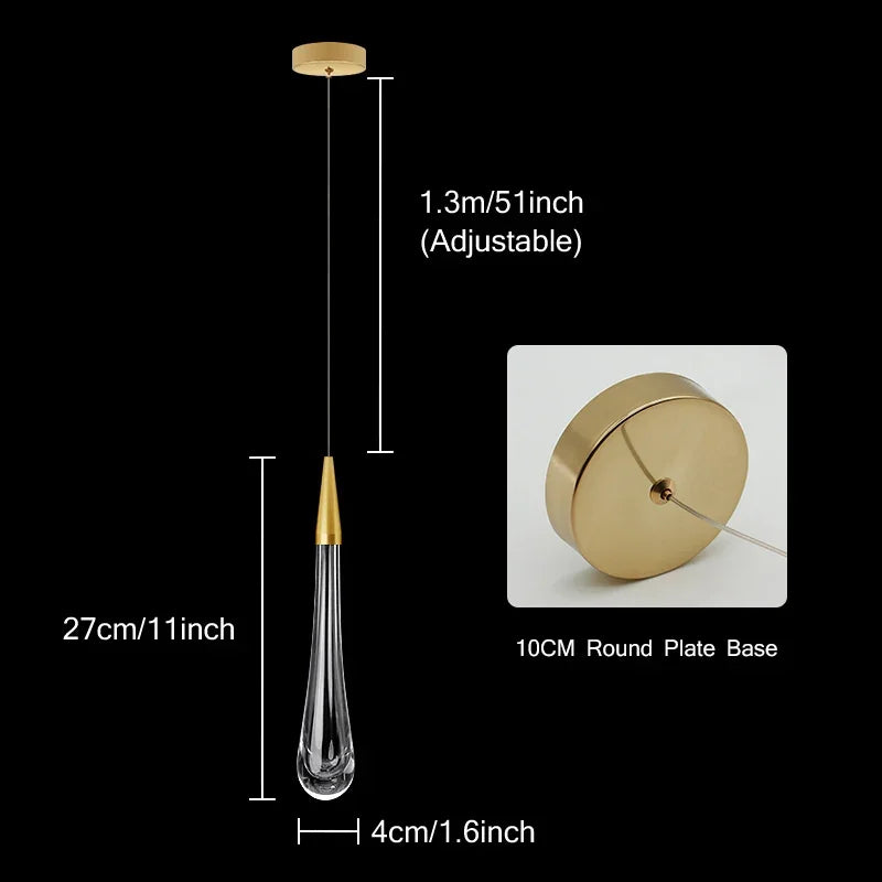 Crystal LED Pendant Lights Interior Lighting For Home Dining Table Hanging Lamp Bedside Living Room Decoration Pendant Light