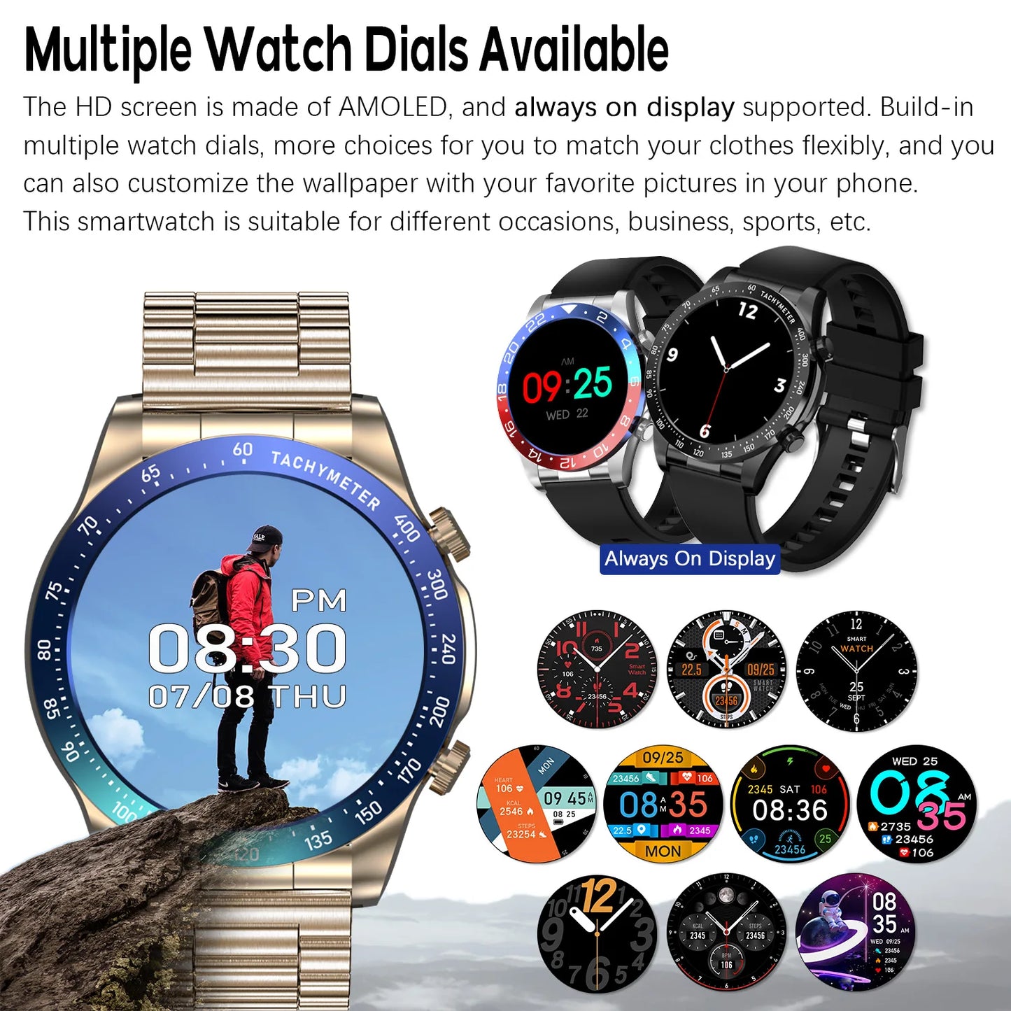 2026 new smart watch sleep monitoring Bluetooth call high-definition displaywrist  liftbright screen  round screen smart watch