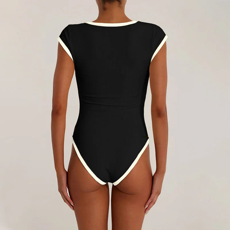 Bikini One Piece Swimsuit 2026 Vintage Retro Swimwear Women Swimsuit Zip Up Bathing Suit Beachwear Monokini Female Swimming Suit