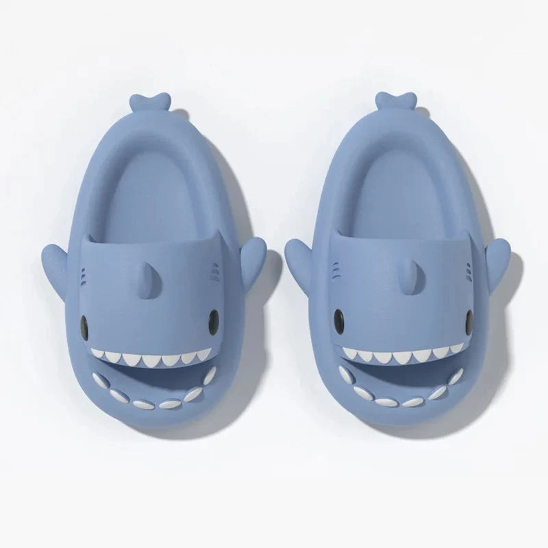 2024 Men EVA Shark Sandals Women Outdoor Beach Thick Soled Slippers Adult Non-slip Summer Slides Couple Cute Solid Color Shoes