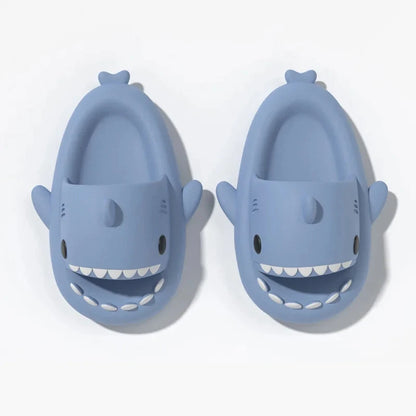 2024 Men EVA Shark Sandals Women Outdoor Beach Thick Soled Slippers Adult Non-slip Summer Slides Couple Cute Solid Color Shoes